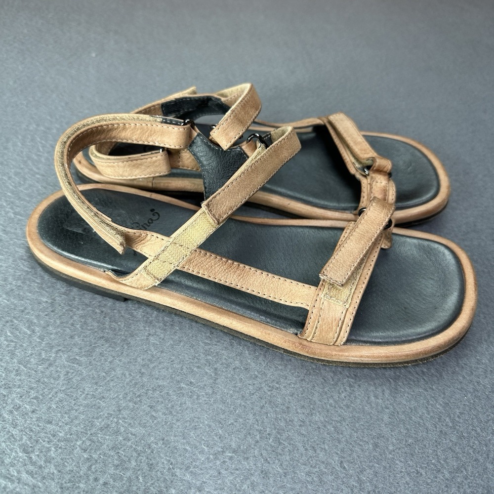 Lofina Strappy Sandals Tan Leather Women's Size 39